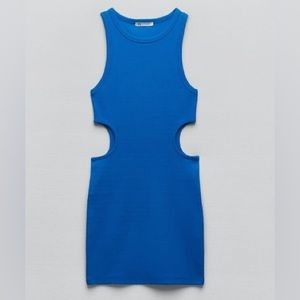 ZARA Cut Out Rib Mini Dress Size Medium